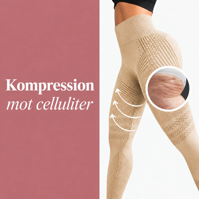 Beige LUMIVE-tights med kompressionszoner