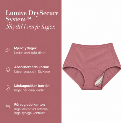 LUMIVE™ Läcksäkra trosor med hög midja i 4 lager